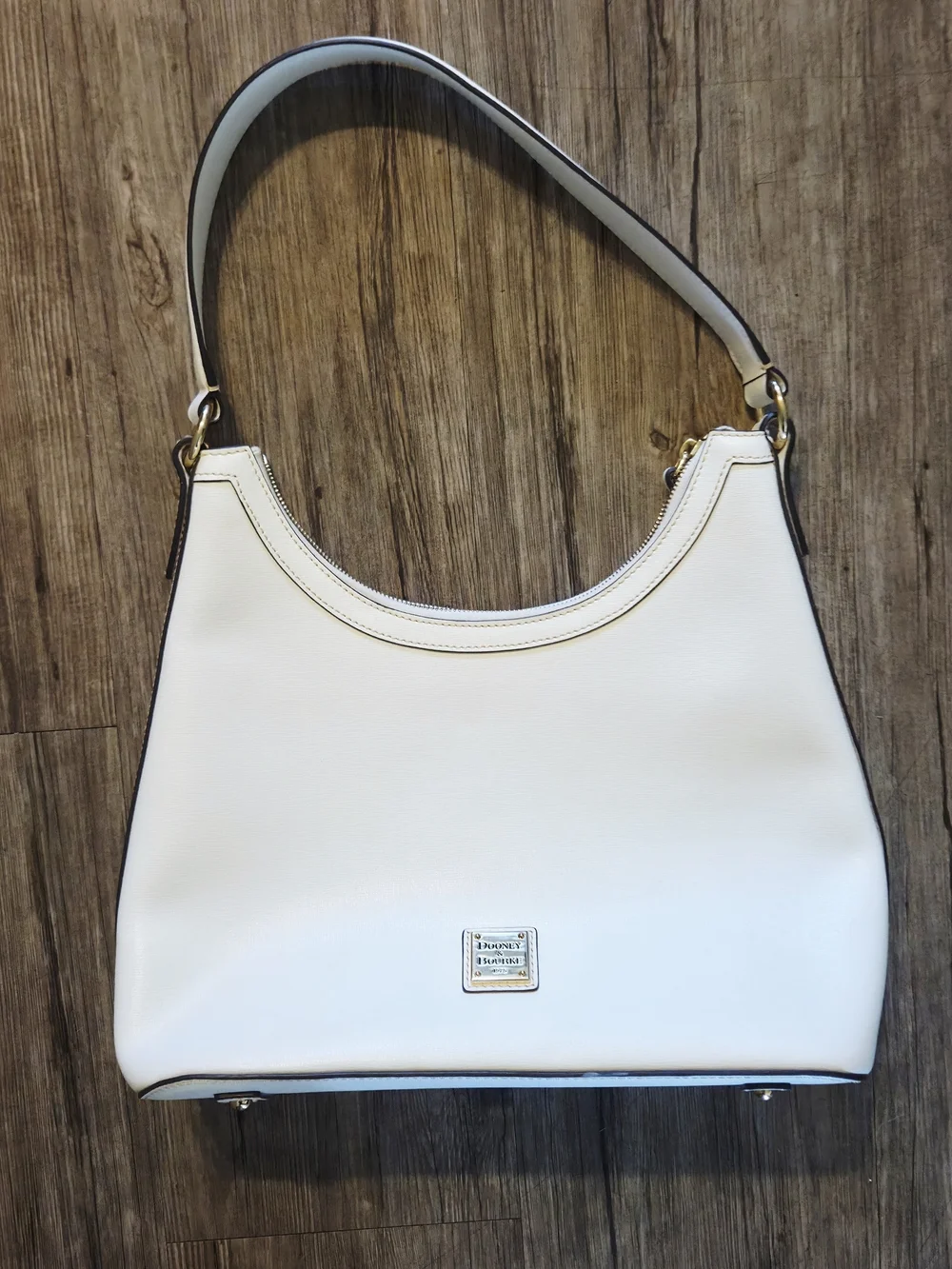 Dooney And Bourke Women's White Leather Crossbody Bag with Red Interior